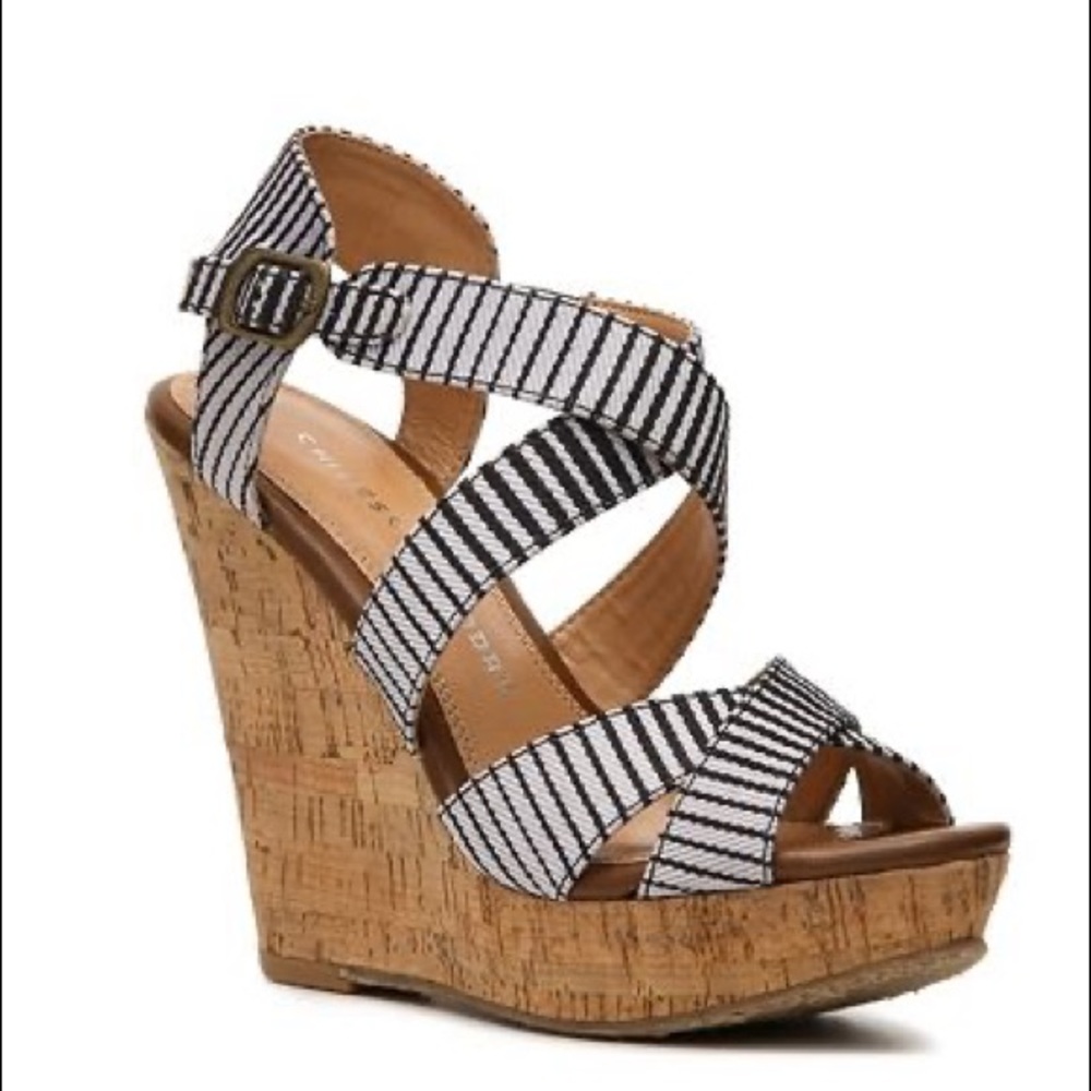 Chinese Laundry Striped Wedges
